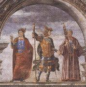 Domenico Ghirlandaio and Assistants,The Roman heroes Decius Mure,Scipio and Cicero (mk36) Sandro Botticelli